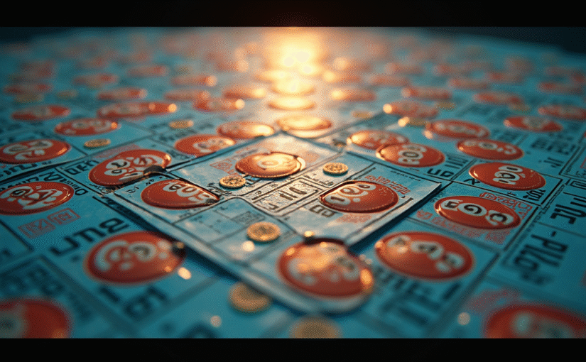 Berbagai angka togel, tiket menang, dan diagram strategi